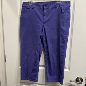 Chicos Purple Capri Jeans Women’s Size 1.5.